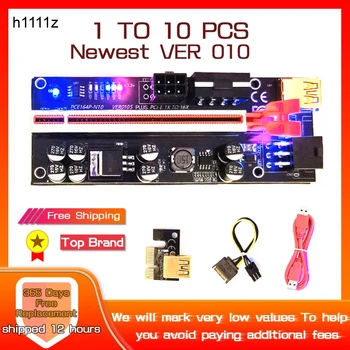 1-10DB Kelő 010 PCIE Kelő VER010S GPU Kelő PCI Express X16 Extender USB 3.0 Kábel Video Kártya PCI-E Kelő Kártya Bányászati