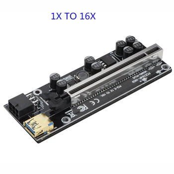1 10db VER009 USB3.0 PCI-E Kelő VER 009S PLUSZ Express 1X 4x8x 16x Extender pcie Kelő Adapter Kártya SATA 15pin, hogy 6pin Teljesítmény