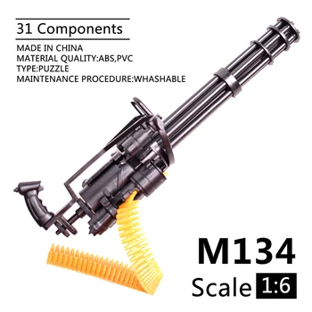 1/6 Skála 12 inch akciófigurák M134 Gatling Minigun Terminátor T800 Nehéz géppuskák + Golyó Öv Ajándék Gyerekeknek