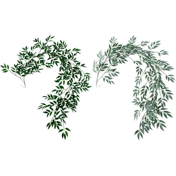 1,8 M Mesterséges Hamis Eukaliptusz Willow Levelek Zöld Növények Esküvői Diy Dekoráció Virágok, Növények Levél Szimuláció Rattan Lakberendezés Sim -