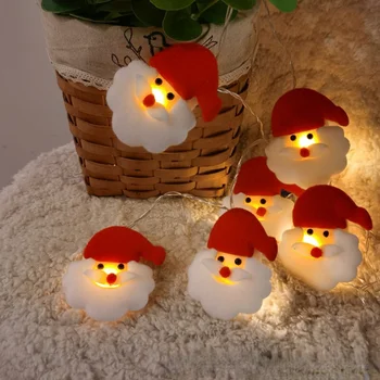10/20 LED Karácsonyi Fények LED Mikulás String Fények elemes Holiday Party Dekoráció Fények Új Év 2022