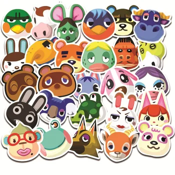 10/30/50PCS Animal Crossing Klub Játékok Rajzfilm Doodle Vízálló Matrica Bőrönd Notebook Hűtő Írószer Nagykereskedelmi Doboz