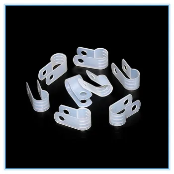 100 5.3 mm-es fehér vezeték klip szigetelés kártya R típusú vezeték clip fix műanyag kapcsot, vezetékek rögzített gombot.