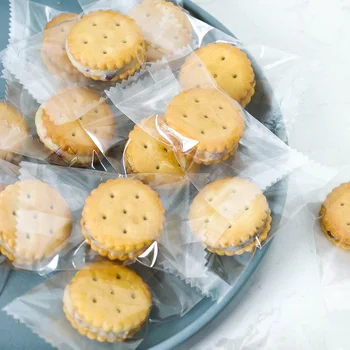 100 Átlátszó Műanyag Zacskók a Cookie-k Csomagolás Esküvő Dekoráció Ajándék Táska Gép Pecsét Mini Édességet, Nasit Táskák