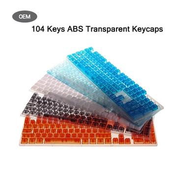 104 Kulcsok Átlátszó ABS Keycaps Mechanikus Billentyűzet OEM Profil Nem Vésett Háttérvilágítás RGB Egyéni Üres törlés Gombot kap Mx Kapcsoló