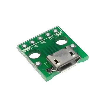 10db Mini Micro USB DIP 2.54 mm Adapter 5pin Női Csatlakozó Modul Testület Panel Női 5-Pin és hozzá való B Típusú NYÁK