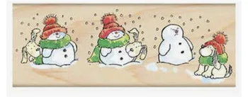 10x6 Hóember, valamint kiskutya Áttetsző, Tiszta Szilikon Bélyegző Pecsét DIY scrapbooking fotóalbum Dekoratív világos, bélyegző