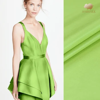 114cm zsenge zöld nehéz selyem szövet 32 mm-es fonal-festett selyem szövet öltöny ruha selyem szövet anyag nagykereskedelmi selyem kendővel