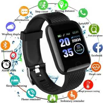 116 PLUS Intelligens Karóra Férfiak, Nők, Gyerekek, pulzusszám, Vérnyomás Monitor Fitness Sport Smartwatch Bluetooth Karóra IOS-Android
