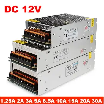 12 Voltos Tápegység 1.25 2A-3A 5A 8.5 EGY 10A 15A 20A 30A Váltás Tápellátás 220V, hogy 12V AC-DC SMPS a LED Szalag Kapcsoló