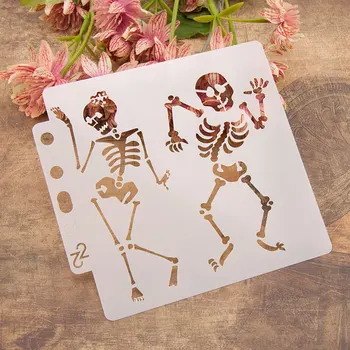 13 cm, 5.1 hüvelyk táncoló csontváz DIY réteg scrapbook színezés gravírozás album dekorációs festmény stencil sablon