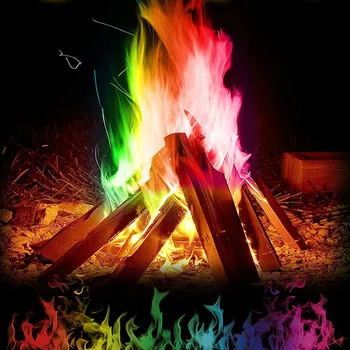 15g Misztikus Tűz Színes Lángok Tábortűz Tasak Kandalló Gödör Terasz Poénokat Játék Szakmai Poénokat Pirotechnika