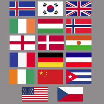 17 kis nemzeti zászlók hőátadás 7*4cm ruha javítás vas jelvények a T-ing, vagy kalap táskák testre szabható csapat logó név