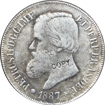 1887-ben Brazília 500 Reis érmék MÁSOLAT