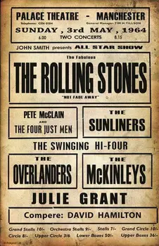 1963-ban a Rolling Stones Koncert FÉM ADÓAZONOSÍTÓ JEL POSZTER FALON EMLÉKTÁBLA
