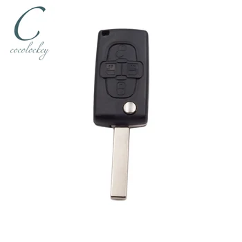 1db Csere 4 gombot flip kulcstartó esetében Peugeot 1007 807 távoli új helyzet Peugeot Kulcs burkolata Cocolockey