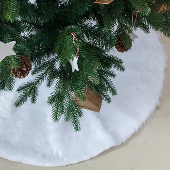 1db Fehér Plüss műszőrme karácsonyfa Szoknya Szőnyeg Karácsonyi Dekoráció az Otthoni Karácsonyi Fa Dekor Díszek Navidad 2021 Natal