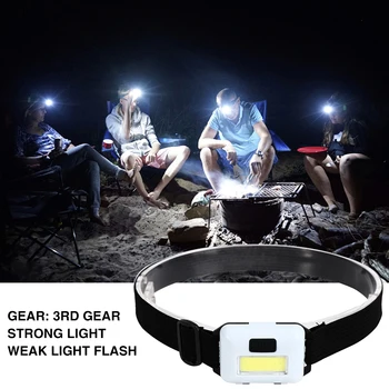 1db Mini COB LED Fényszóró-3 Mód Vízálló Fényszóró Head Zseblámpa elemlámpa Lanterna Az Outdoor Kemping Éjszakai Horgászat