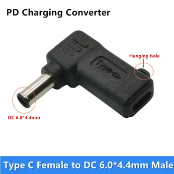 1DB PD-Es Adapter Dugó Átalakító USB C Típusú Női 6.0*4.4 mm-es Férfi Laptop DC Jack Csatlakozó