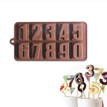 1DB Szilikon Számok Csokoládé Penész a Cookie-k Hideg 3D-s Digitális Formában Fondant Torta Sütés Zselés Cukorka, Sütemény DIY Díszítő Eszközök