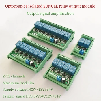 2-32 csatorna SONGLE optocoupler elszigeteltség relé kimeneti modul PLC jel erősítő testület maximális terhelhetőség 10A DC 3.3 V 5V 12V 24V
