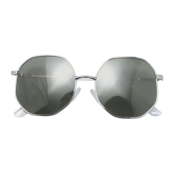 2019 új női színes napszemüveg fekete nagy doboz férfi sofőr vezetési napszemüveg fém ötvözet szabálytalan külső sík tükör