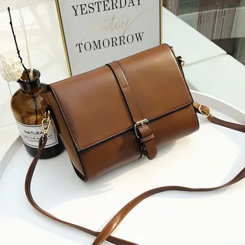 2020-as Új Divat a barna bőr táska koreai alkalmi táskák, női válltáska vintage táska Női táska kis kors táskák
