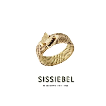2021 Klasszikus Pillangó Arany Rozsdamentes Acél Gyűrűk, Nő, Lány Colorfast Tartozék koreai Divat Ékszerek Diák Gyűrűk