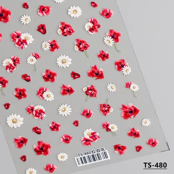 2021 Új 5D Színes Virág Sorozat Gép Megkönnyebbülés Művészeti Köröm Matrica Szakmai Színes Virág Sorozat DIY Köröm Matrica