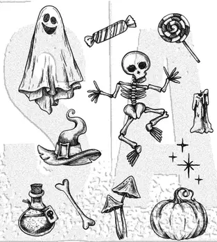 2021 Új Halloween Tiszta Bélyeg/Pecsét DIY scrapbooking/fotóalbum Dekoratív, tiszta bélyegző lapok 003