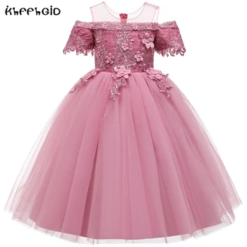 2021new elegancia ujjatlan hercegnő ruha táncos parti lány esküvői ruha, a lány magas qualitFlowy csipke estélyi ruha.nemes