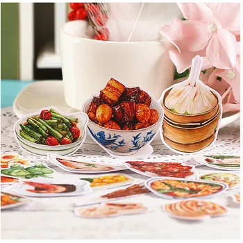 20db Kreatív Aranyos Önálló Kínai snack/élelmiszer Scrapbooking Matricák /Dekorációs Matrica /DIY Kézműves fotóalbumok kawaii