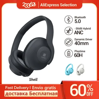 233621 Shell Bluetooth Fejhallgató zajszűrős 60 Óra Játékidő Gyors Töltés Vége-Fül ANC Vezeték nélküli Headset