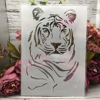 29*21 cm A4 Félelmetes Tigris DIY Rétegződés Stencil Falon Festmény Scrapbook Színezés Dombornyomás Album Dekoratív Papír Kártya Sablon