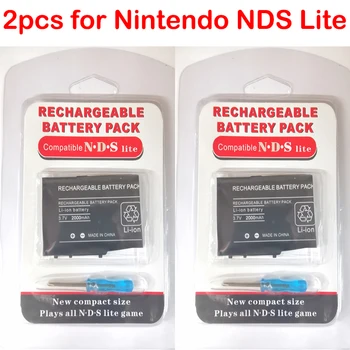 2db 3,7 V 2000mAh Újratölthető Lítium-ion Akkumulátor Csomag Nintendo NDS DS Lite DSL-NDSL Csere Elemeket Csavarhúzó