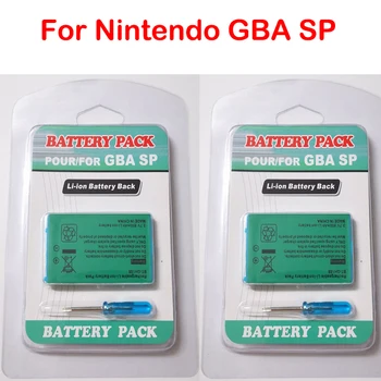 2db 3,7 V 850mAh Újratölthető Li-ion Akkumulátor Csomag Nintendo GBA SP Gameboy Advance SP Csere Elemeket Csavarhúzó