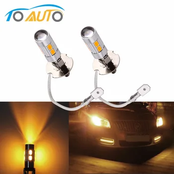 2db H3 LED Izzók Cseréje Autó Ködlámpa Távolsági fényszórók Automatikus led izzók Autó fényforrás parkolás 12V Amber