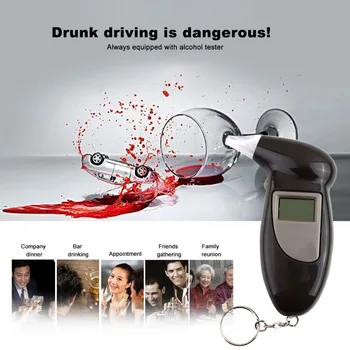 2db LCD Kijelző Digitális Alkohol Teszter Szakmai Rendőrség Figyelmeztető Lehelete Alkohol Teszter Készülék Alkoholszonda Elemző Detektor