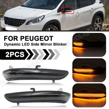 2db Peugeot 208 2012 2013 2014 2015 2016 2017 2018 2019 2020 Peugeot 2008 Dinamikus LED Oldalsó Tükör Index Áramló Fény