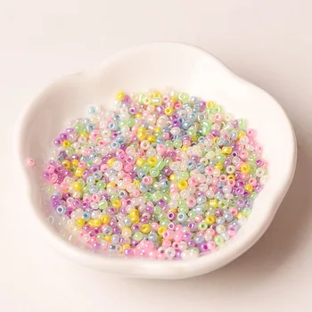 2mm krém gyöngyök rizs gyöngyök, üveggyöngyök szétszórt gyöngyök DIY Kezét Gyöngyös anyag Karkötő cross stitch ékszerek, kiegészítők