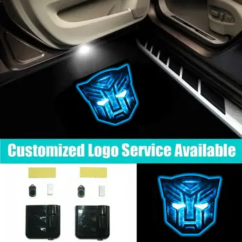 2x Vezeték nélküli LED Autó Ajtó Projektor Kék Transformers Autobot Logó Üdv Világítás Tartozékok