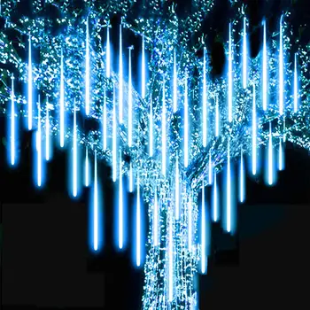 30/50cm 8 Cső Meteorzápor Eső LED String Fények, karácsonyfa Díszek Kültéri Utca Led Garland Új Év Navidad