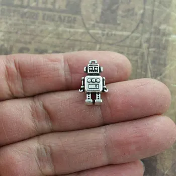 30DB Új 2021 3D Robot Varázsa Robot Medálok Tibeti Ezüst Hogy DIY Karkötő Kézzel készített kulcstartó Kiegészítők, Ékszerek Megtalálása