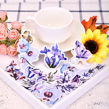 33pcs Kreatív aranyos self-made Kék virágok a növény scrapbooking matricák /dekorációs matrica /DIY kézműves fotóalbumok Vízálló