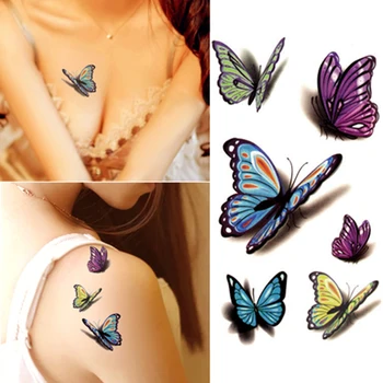 3D Pillangó Hamis Tetoválás Matricák Ideiglenes Tetoválás Body Art Flash Tetoválás Matricák Vízálló Női Férfi