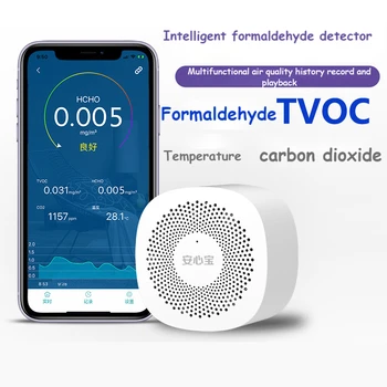 4 az 1-ben Phone ALKALMAZÁS Analyzer Formaldehid TVOC Szén-Dioxid, CO2 érzékelő, Hőmérséklet Teszter levegőminőség Érzékelő Monitor