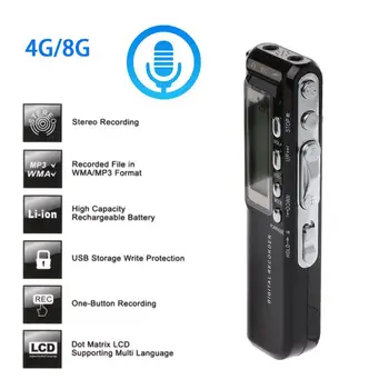 4GB/8GB USB Pen Digitális Hangrögzítő Hang Aktivált, Digitális Audió diktafon Mp3 lejátszó, Diktafon