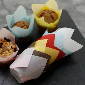 50PCS/Set Muffin, Cupcake Papír Csésze Torta Formában Sütit Sütni Muffin Doboz Kupa Esetben Fél Tálca Sütemény Penész Díszítő Eszközök