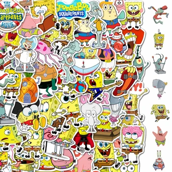 50Pcs Spongebobs Matricák Aranyos Rajzfilm Csillag Patrik Kockanadrág Anime Matrica Hátizsák Vízálló Pvc Graffiti Matricák Gyerek Játék