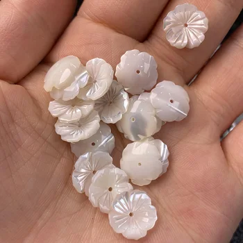 5db Shell Gyöngyök Faragott-virágos Kiegészítők Fehér Loose Shell Ékszer Készítés Karkötő, Fülbevaló, Kézimunka, Varrás, Tartozék